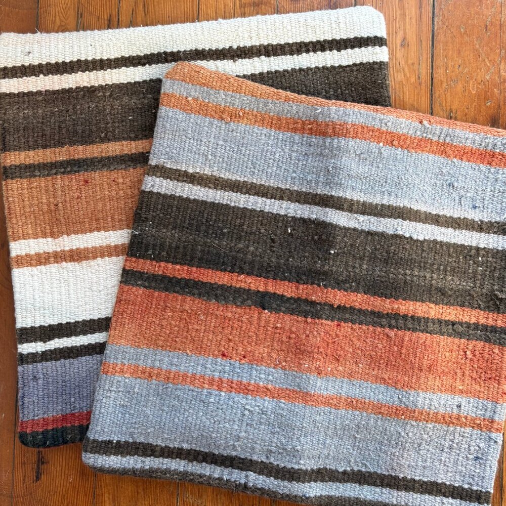Boutique Upcycled Vintage Rug Throw Pillow Set